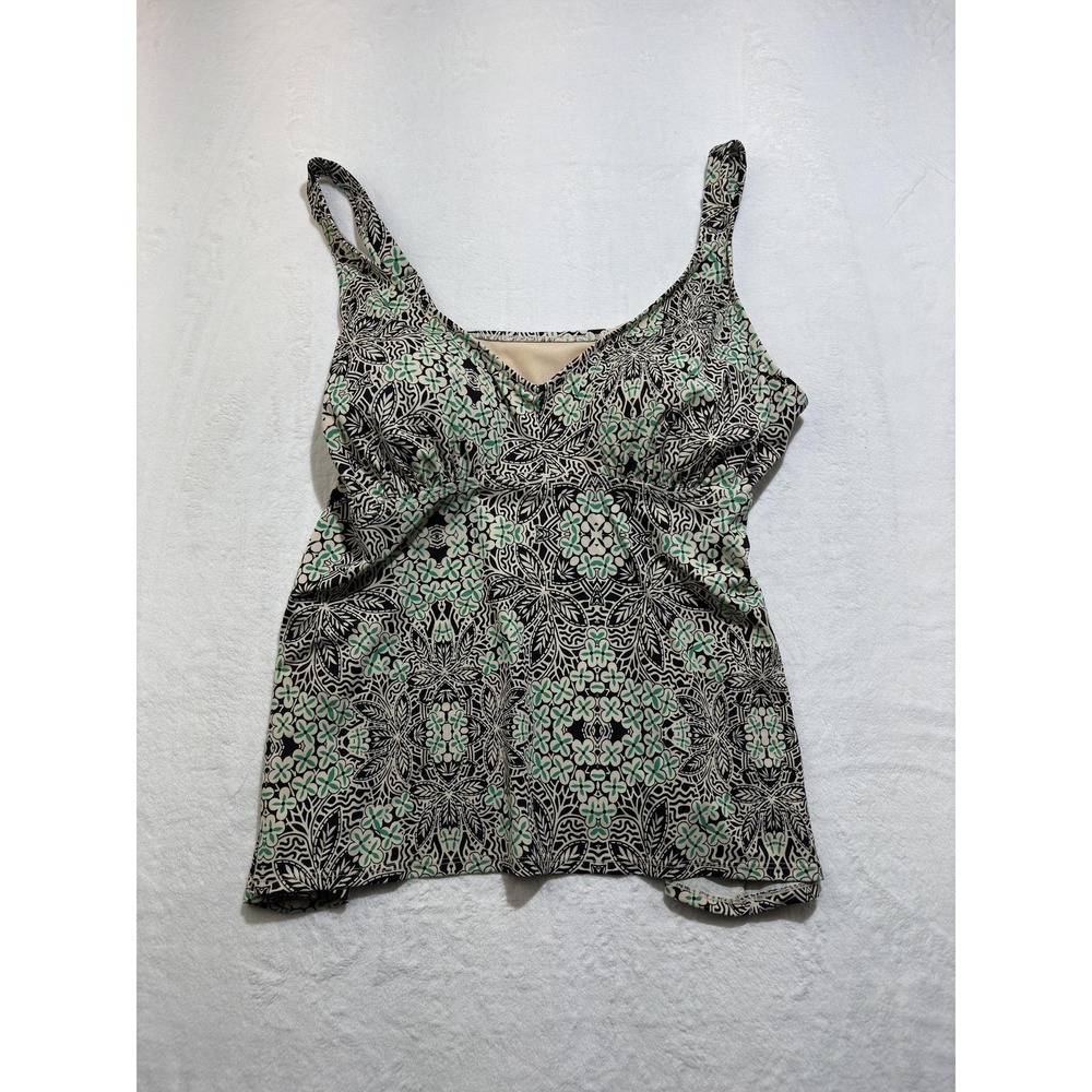 Swimsuits For All Tankini Top Womens 18 Plus Multicolor Floral Built In Bra